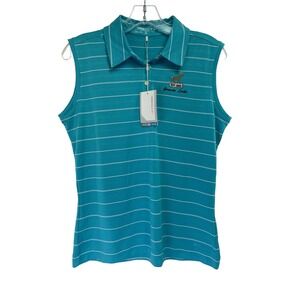 Nike /Granite Links Womens Medium Teal W/White  Sleeveless Golf Polo (M40) NWTs